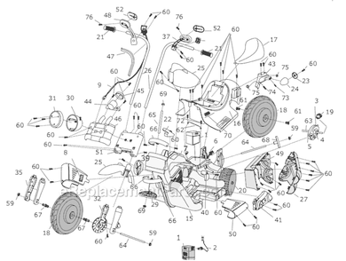 Page A Diagram and Parts List for H0638  Power Wheels Ride-On ATVs